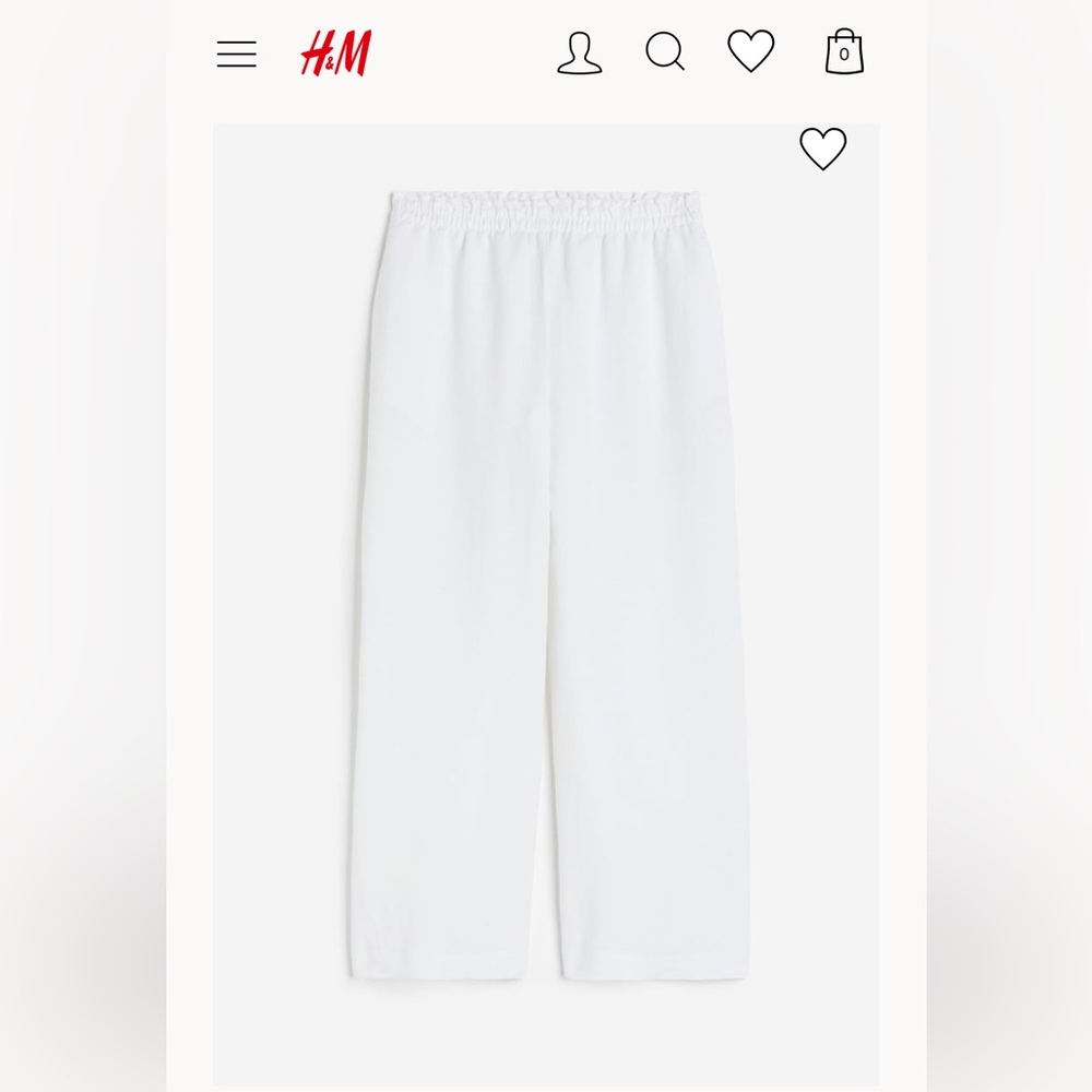 H&M | Linen Blend White Pants